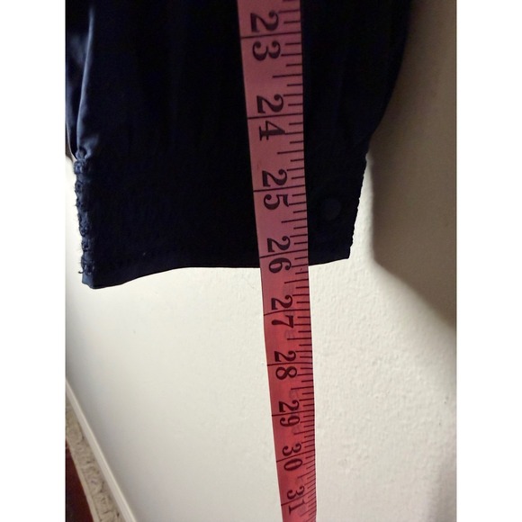 Sea New York Navy Lace Trimmed Cotton Eyelet Boho Blouse Top Size 10 - Picture 8 of 10